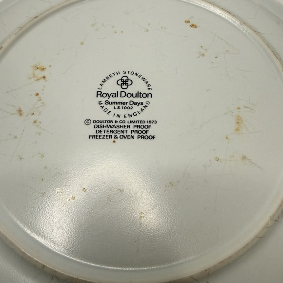 Vintage Royal Doulton Sunny Days Stoneware Plates Yellow Flower Power 70s Retro - Picture 4 of 4